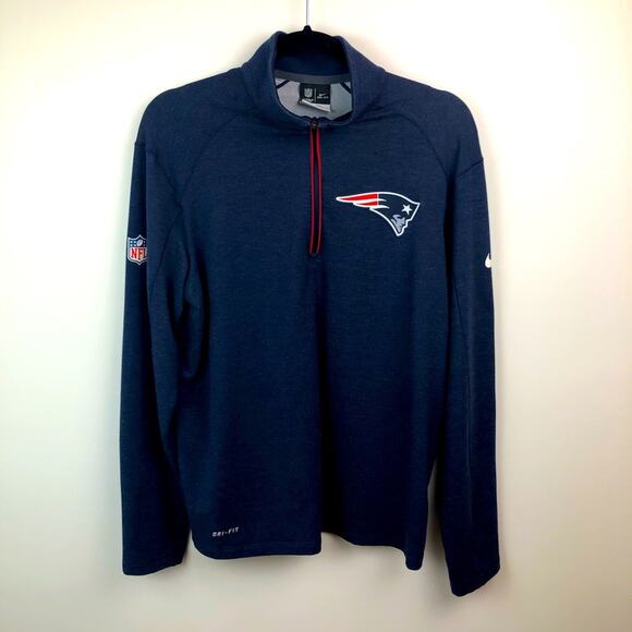 NFL Nike New England Patriots on Field 1/4 Zip Pullover Medium - Picture 1 of 6